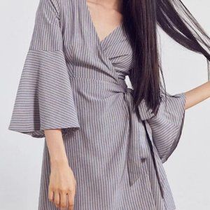 Ecote striped wrap dress